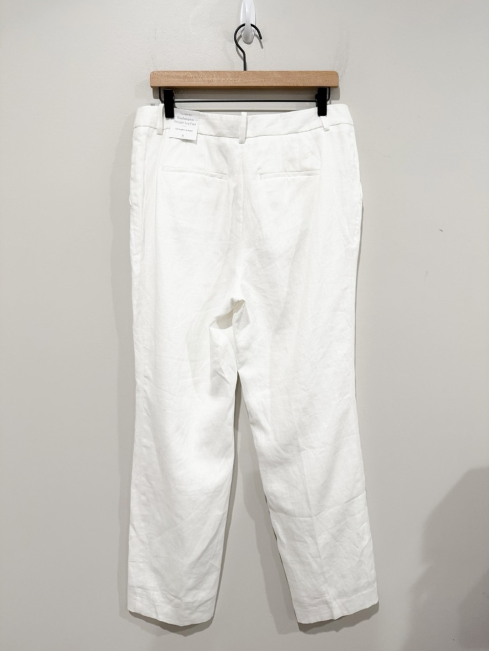 TALBOTS Southhampton Straight Leg Linen Pant White NEW Coastal Classic Size 8 - Picture 6 of 10